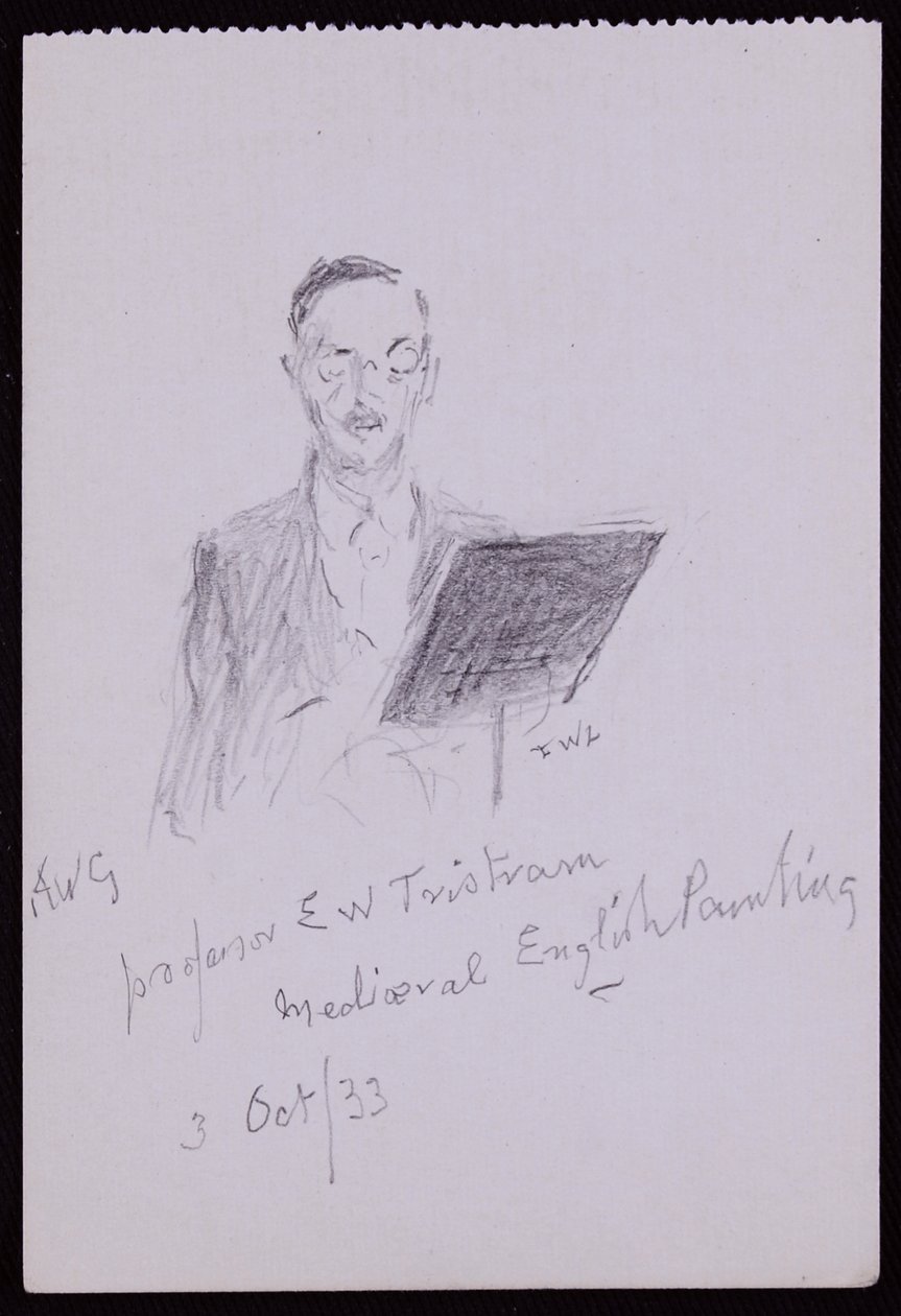 Portrett av professor EW Tristram av Francis Wilfred Lawson
