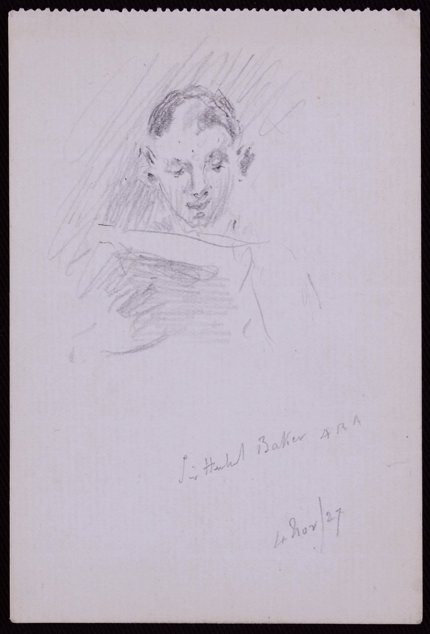 Portrett av Sir Herbert ARA Baker av Francis Wilfred Lawson