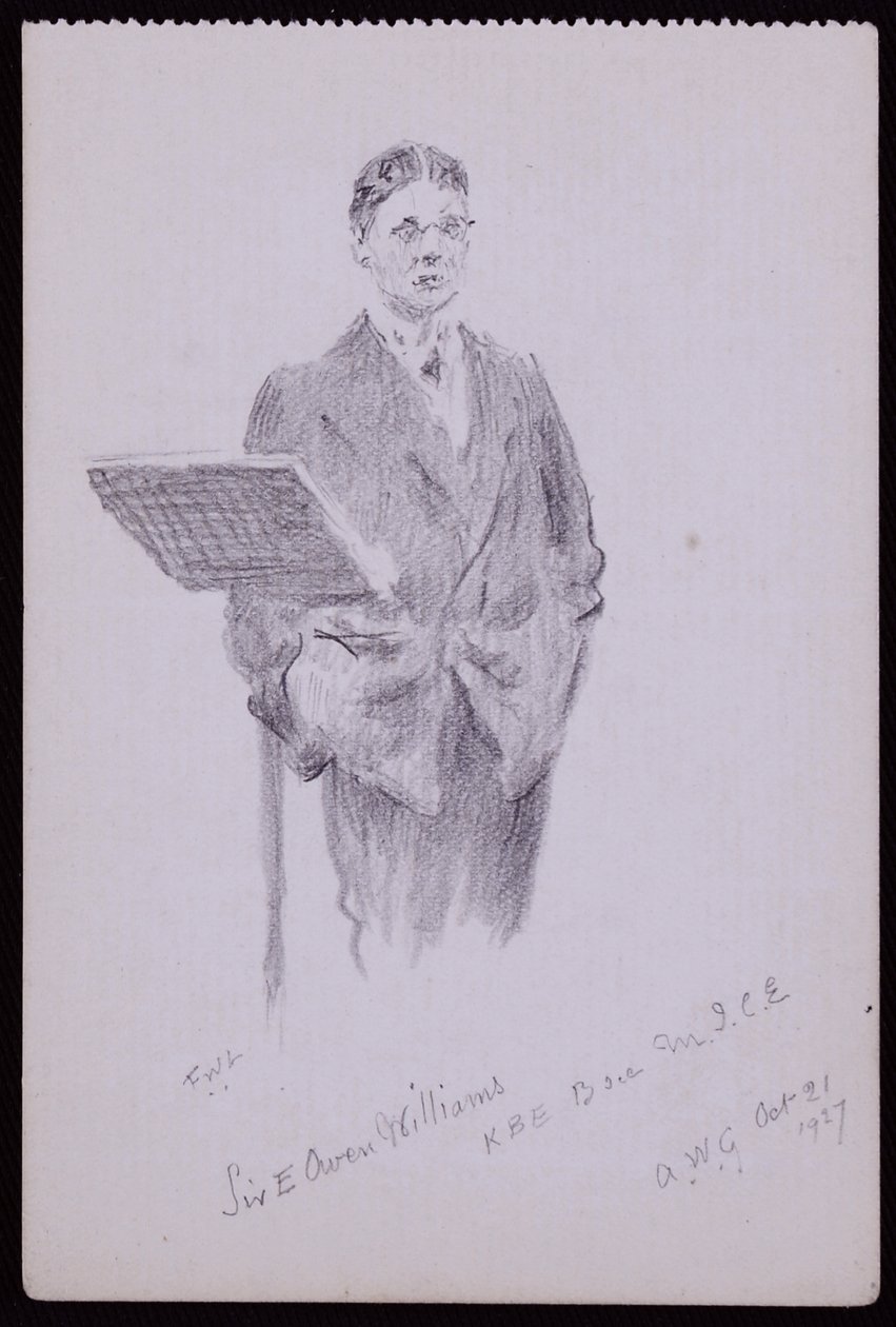 Portrett av Sir Owen Williams av Francis Wilfred Lawson
