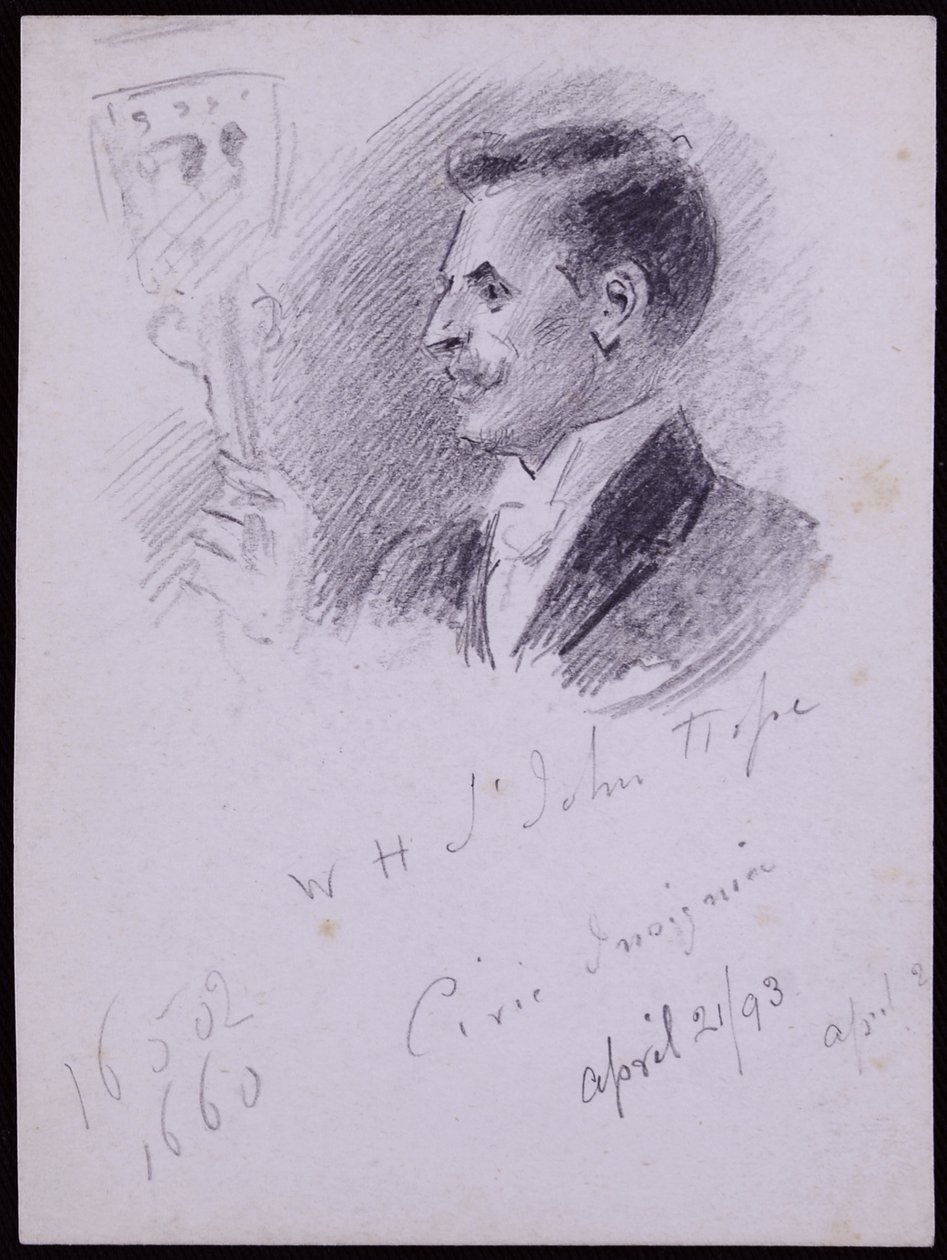 Portrett av WH St John Hope av Francis Wilfred Lawson
