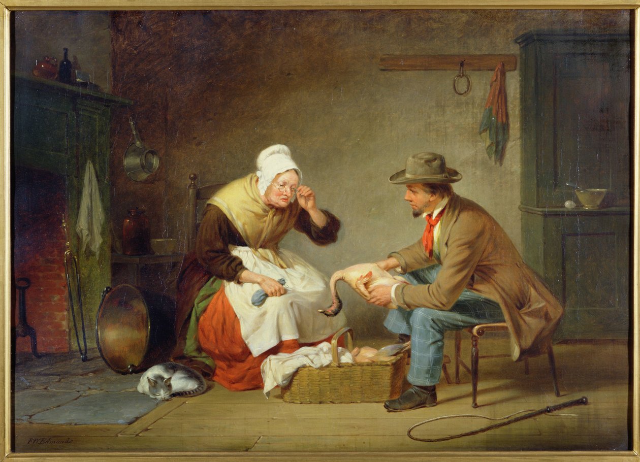 Forhandling (The Christmas Tyrkia) ca. 1858 av Francis William Edmonds