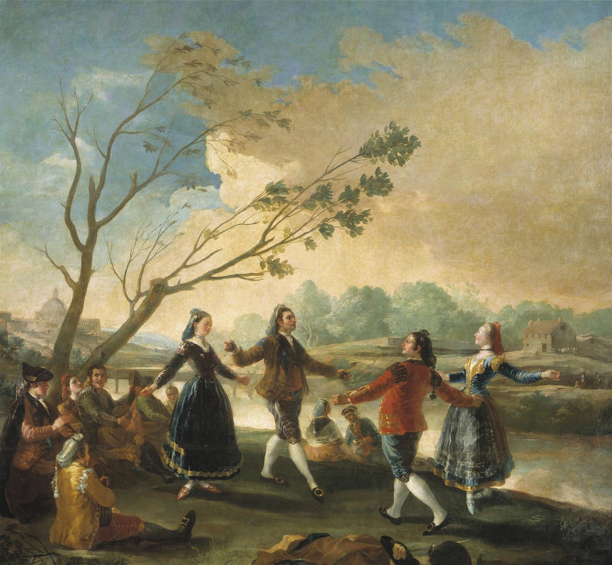 Dans på bredden av Manzanares av Francisco de Goya