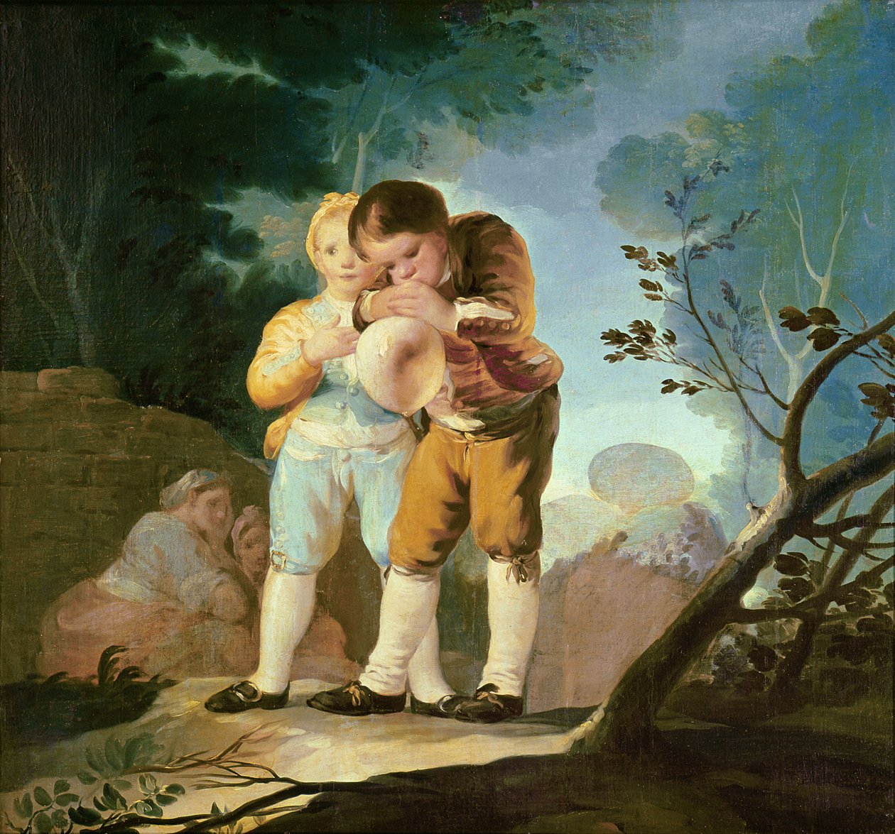 Barn som blåser opp en blære, 1778 av Francisco de Goya