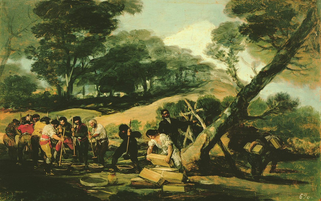 Hemmelig produksjon av krutt, 1812-13 av Francisco de Goya
