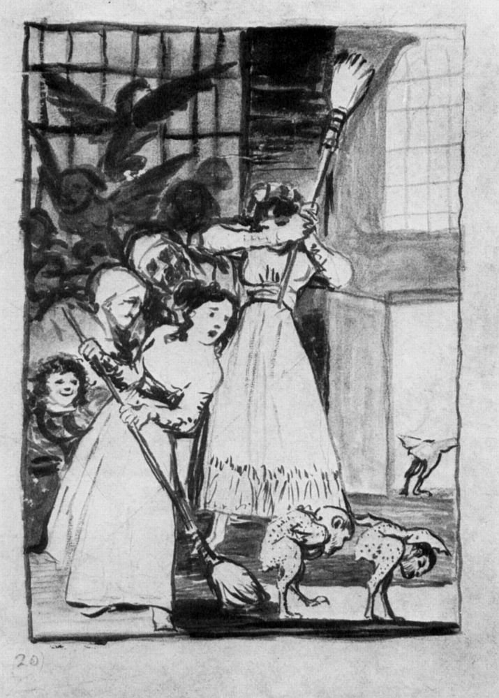 Forberedende tegning 1 Caprice av Francisco de Goya