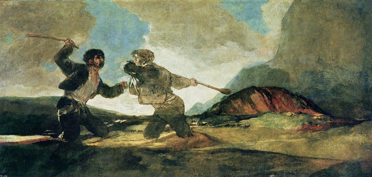 Duell med klubber av Francisco de Goya