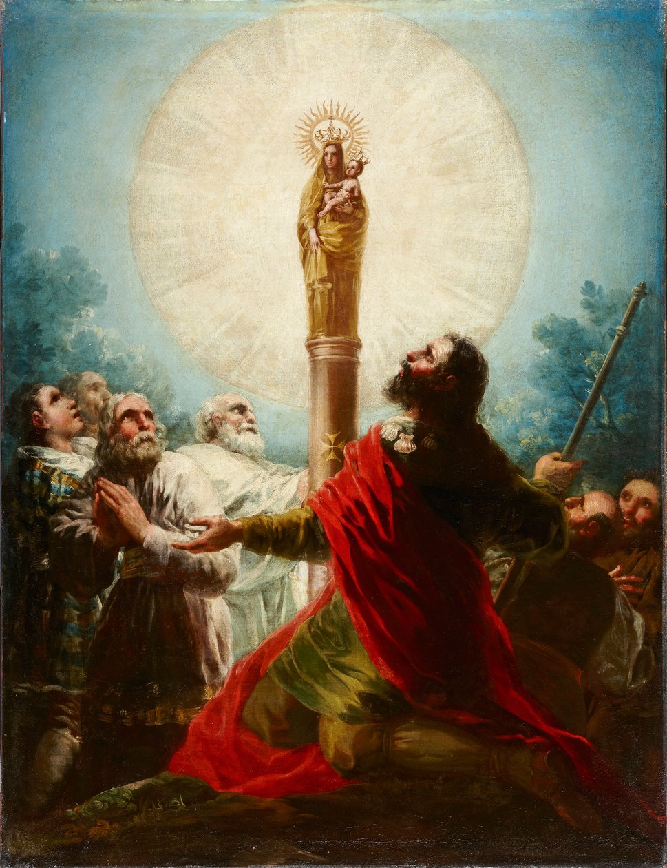 Apostelen Santiago og disiplene hans beundrer Virgen del Pilar av Francisco de Goya