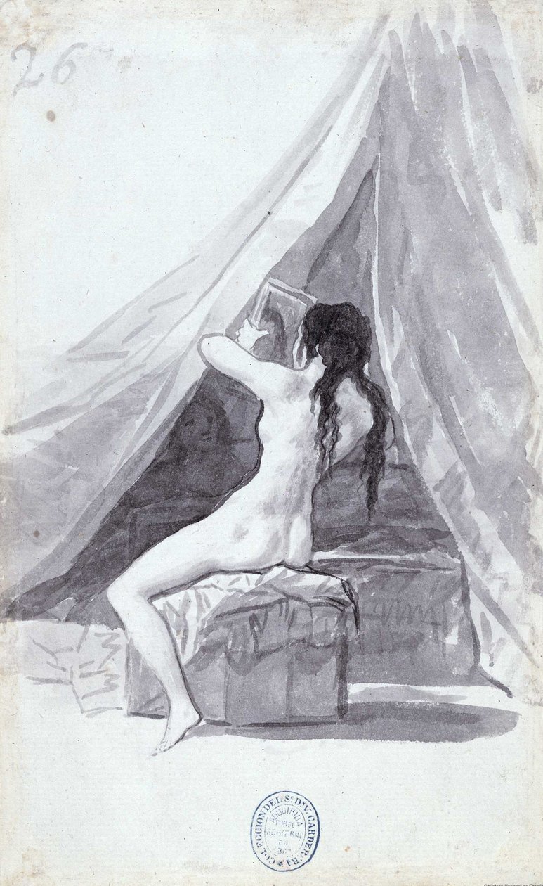 Naken kvinne med speil av Francisco de Goya