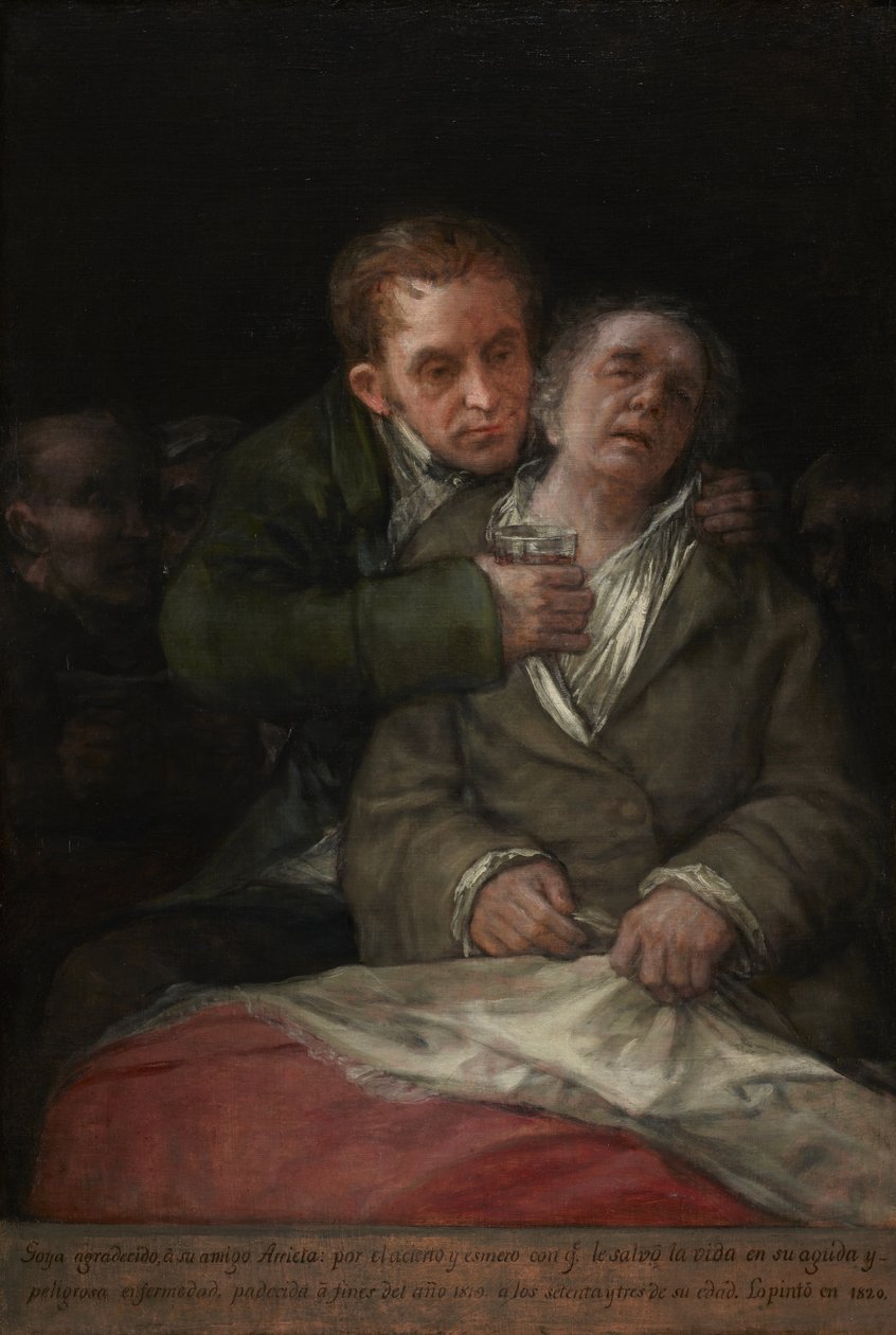 Selvportrett med Dr. Arrieta, 1820 av Francisco de Goya