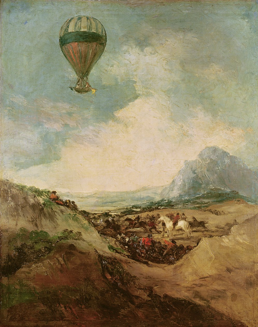 Ballongen eller, The Ascent of the Montgolfier av Francisco de Goya