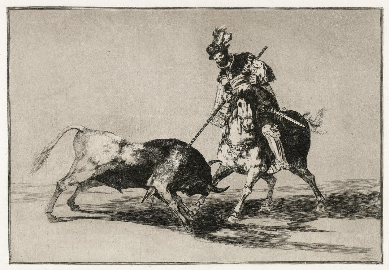Cid Campeador angriper en okse med lansen av Francisco de Goya