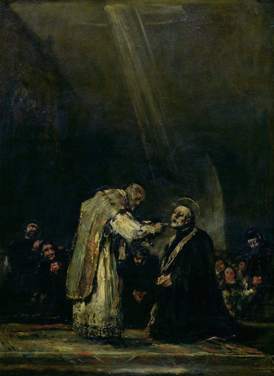Den siste nattverden til St. Joseph Calasanz (1556-1648) ca. 1819 av Francisco de Goya