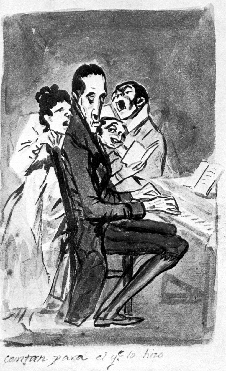 De synger for komponisten av Francisco de Goya