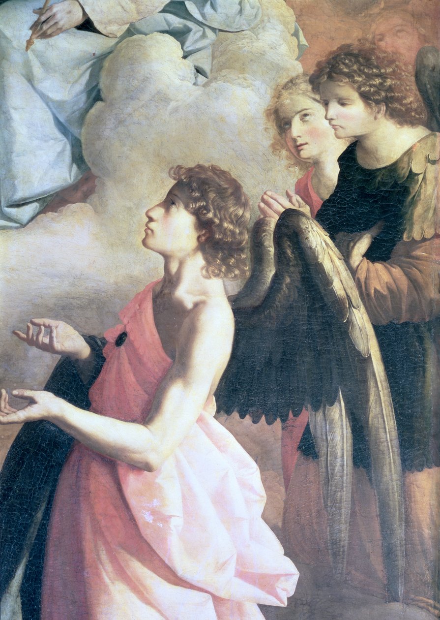 Engler: Detalj fra The Apotheosis of St. Hieronymus, ca. 1638-39 av Francisco de Zurbaran