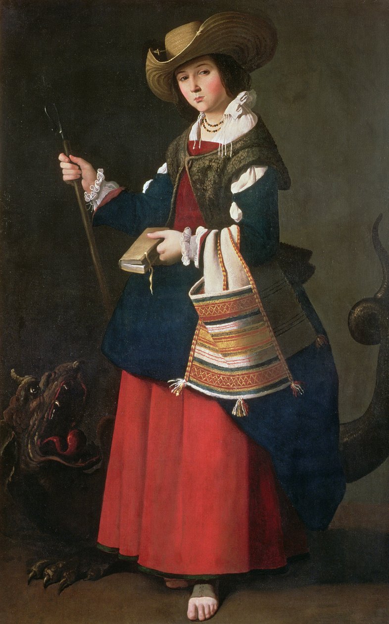 Saint Margaret av Antiokia, 1630-34 av Francisco de Zurbaran