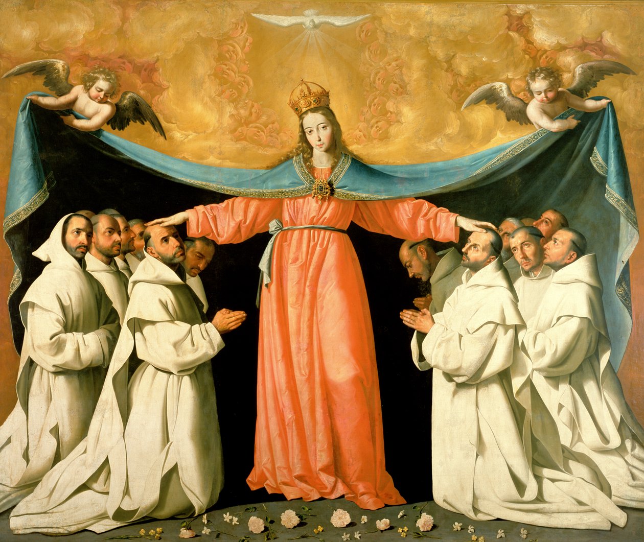 Jomfru fra Misericordia som beskytter karteuserne, ca. 1629 av Francisco de Zurbaran