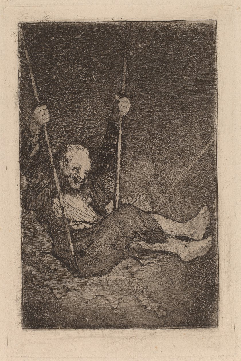 Gammel mann på sving av Francisco de Goya
