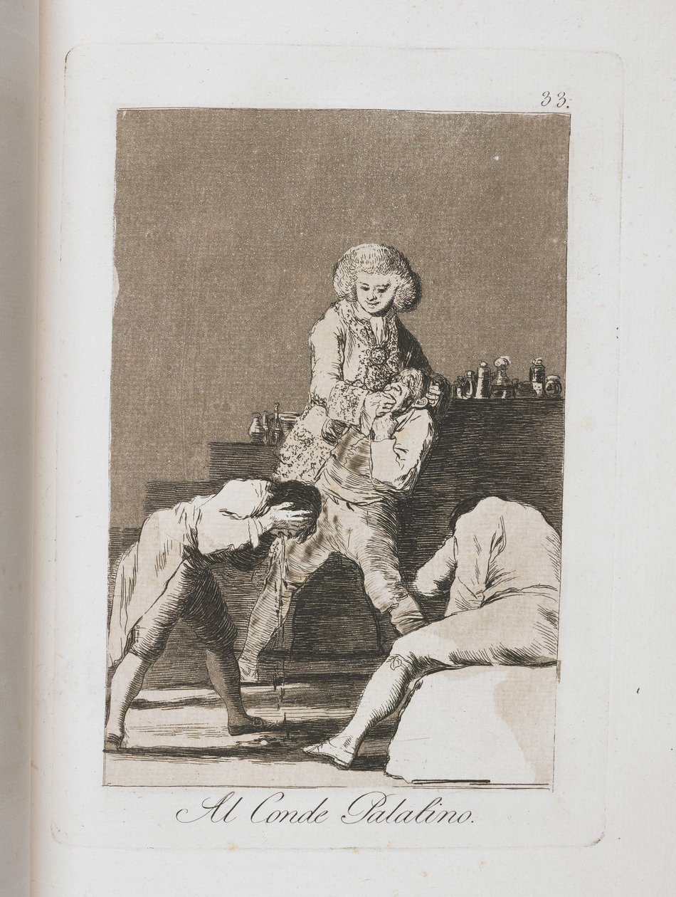 Til grev Palantino, fra Los Caprichos, 1797-1798 av Francisco de Goya