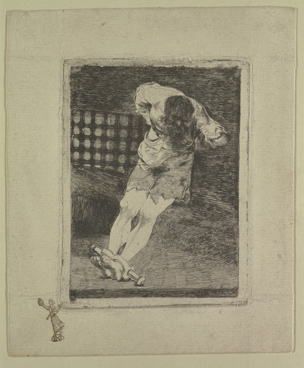 La seguridad de un reo no exige tormento (Sikkerheten til en tiltalt krever ikke pine), ca. 1810-20 av Francisco de Goya