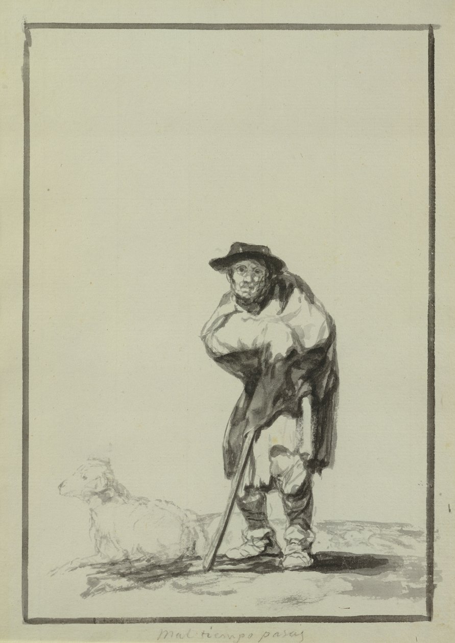 Dårlig vær du bruker (gouache) av Francisco de Goya