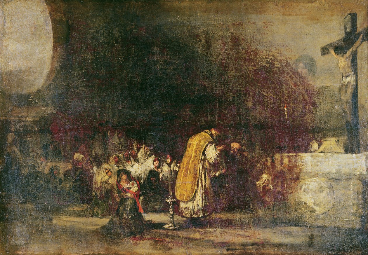 Messe som viser seremonien kjent som "Churching of Women" av Francisco de Goya