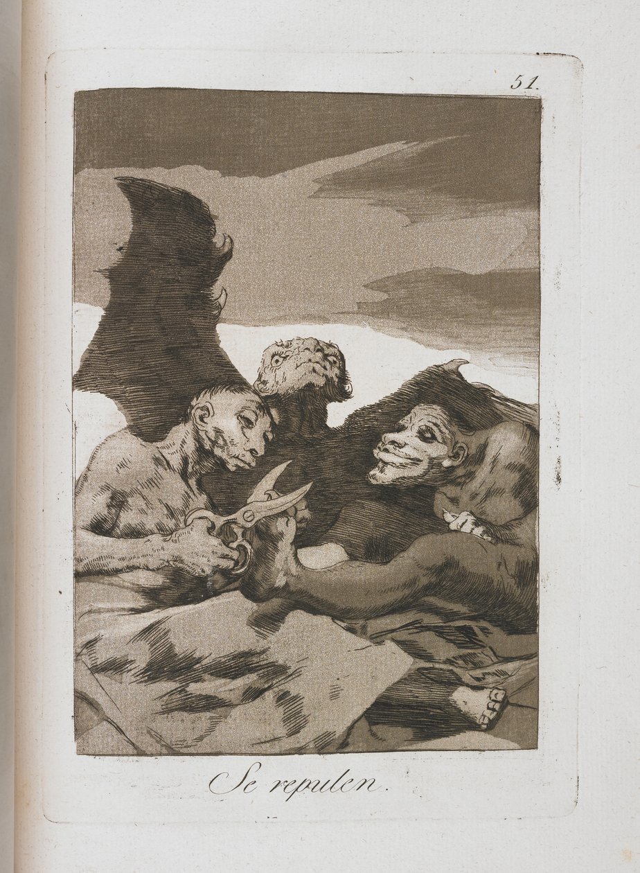 Tallerken fra Los Caprichos, 1797-1798 av Francisco de Goya