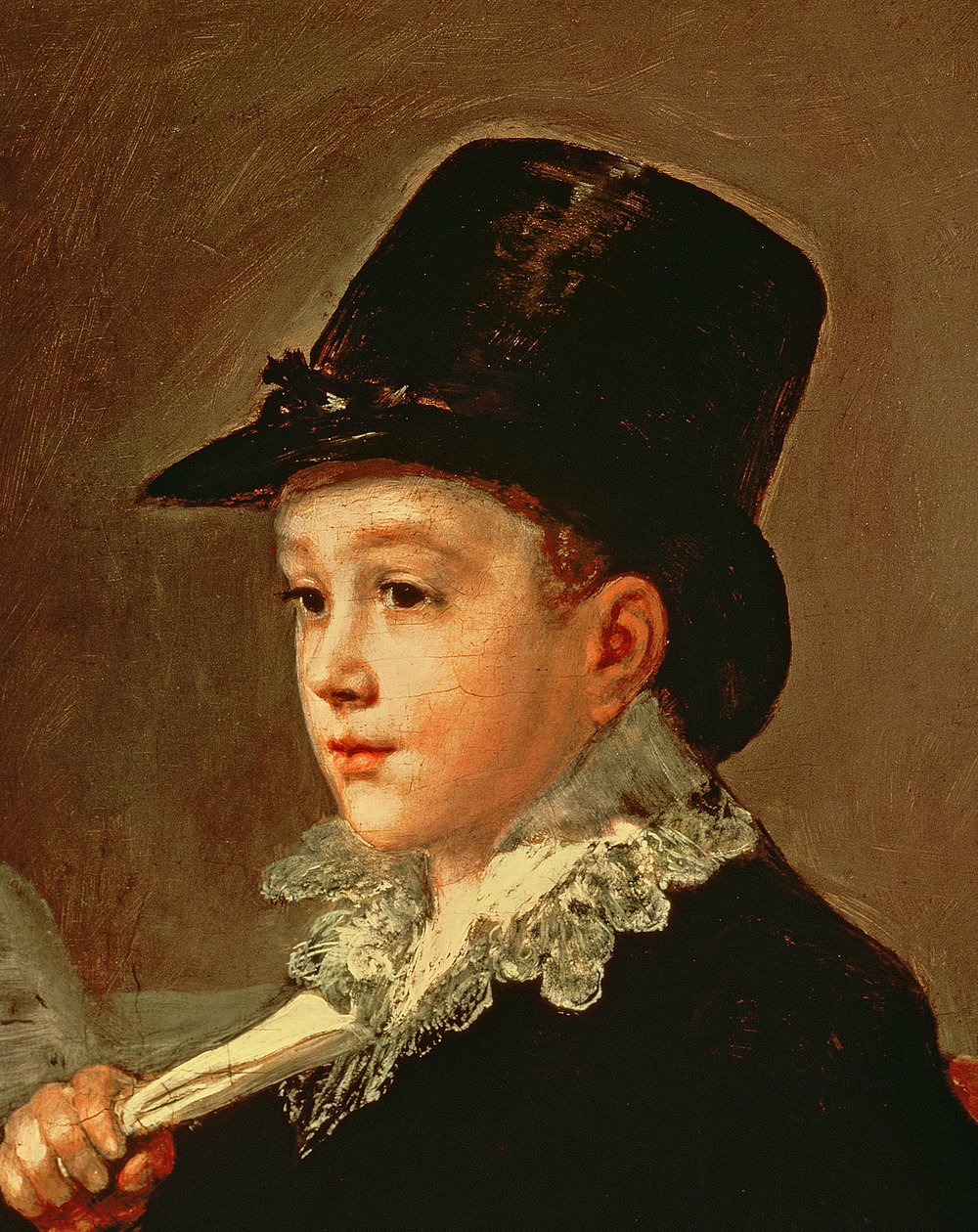 Portrett av Marianito Goya, kunstnerens barnebarn, ca. 1815 olje på lerret detalj av 52604 av Francisco de Goya