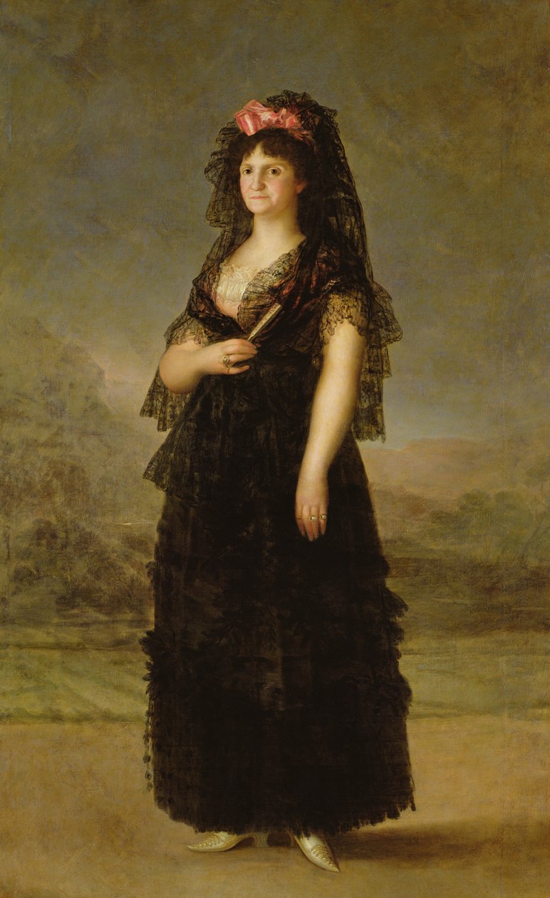 Dronning Maria Luisa (1751-1819) iført en Mantilla, 1799 av Francisco de Goya