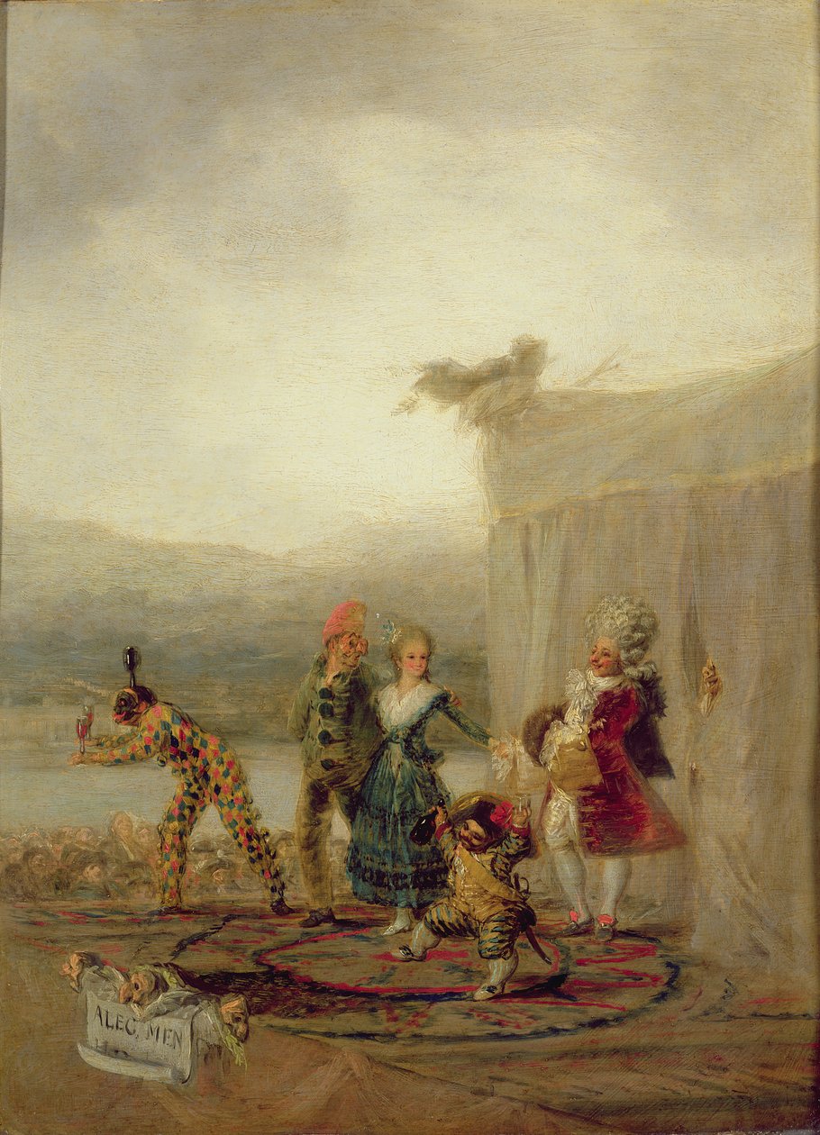 Strolling Players, 1793 (olje på blikkplate) av Francisco de Goya