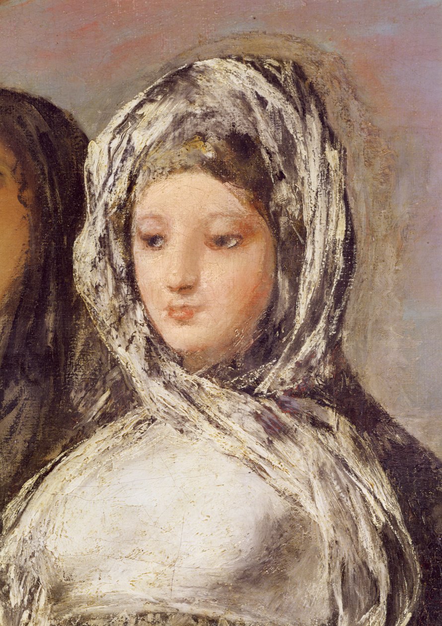 The Letter or The Young Girls (detalj av et ansikt), 1812-1819 av Francisco de Goya