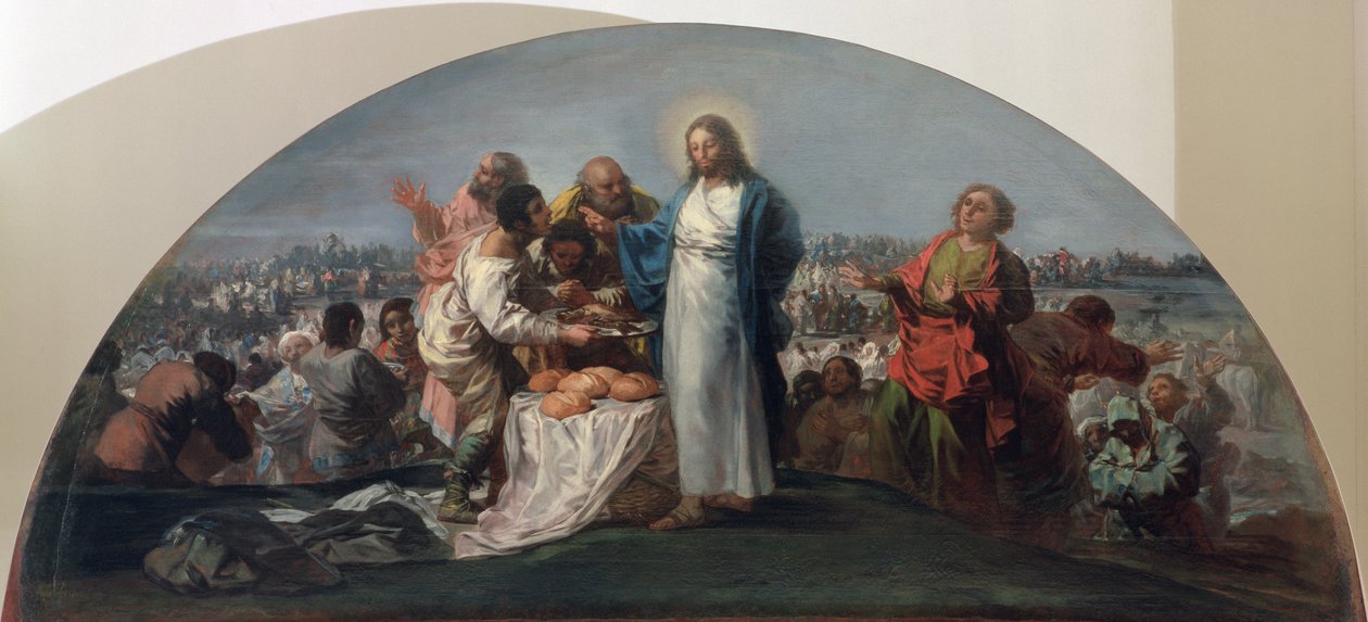 Multiplikasjonen av brødene og fiskene, 1795-96 av Francisco de Goya