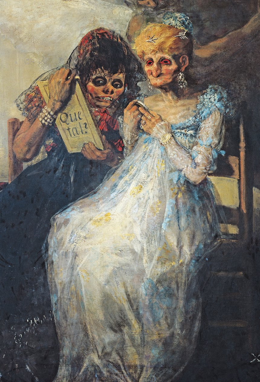 Time of the Old Women, 1820 olje på lerret detalj fra 16775 av Francisco de Goya