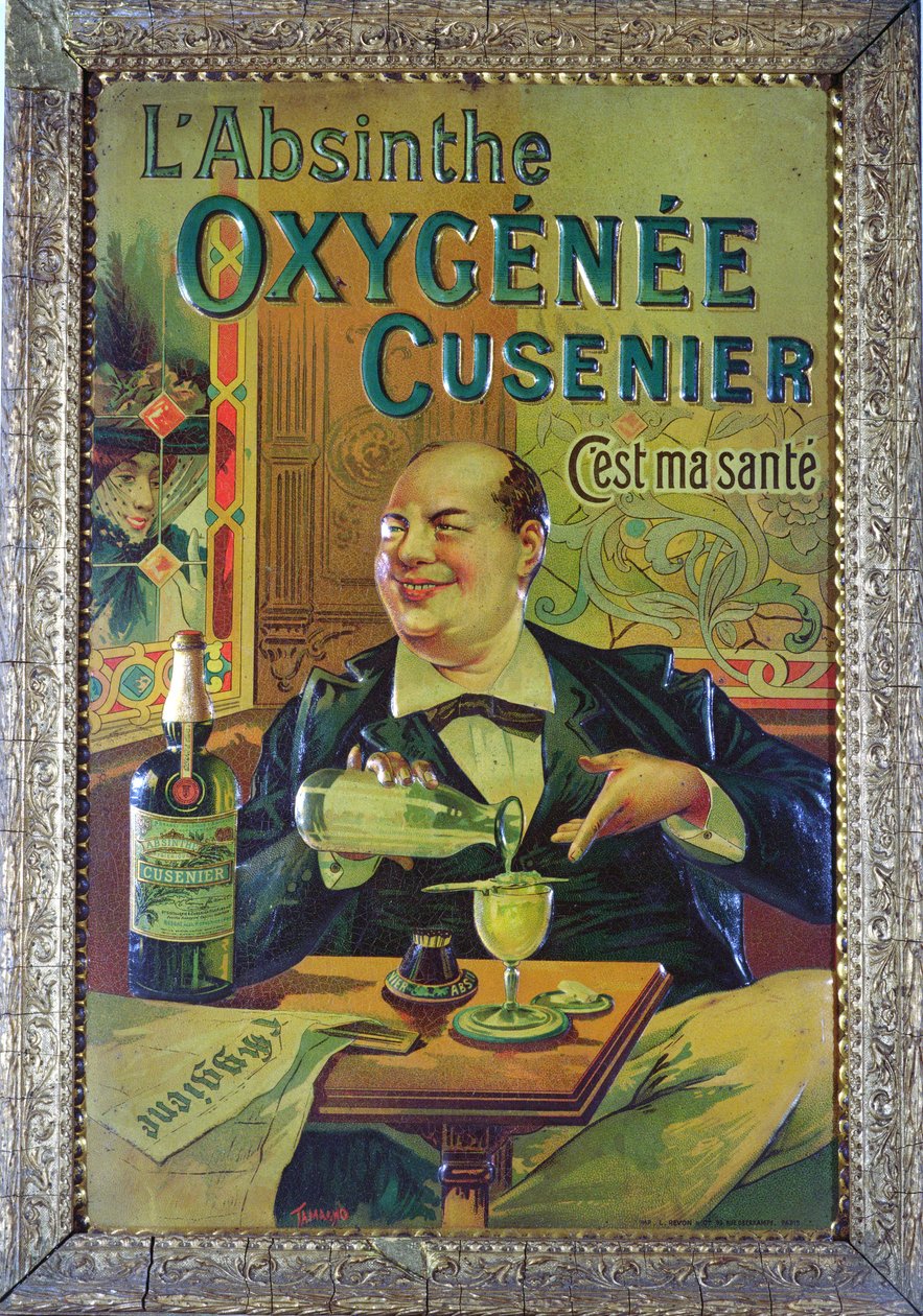 Plakatannonsering «Oxygenee Cusenier Absinthe» av Francisco Tamagno