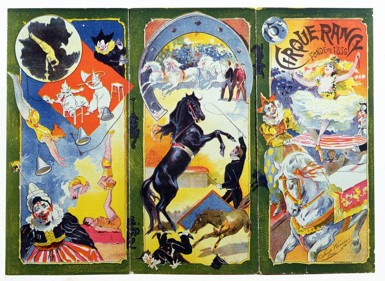 Program for 'Cirque Rancy', grunnlagt i 1856 av Francisco Tamagno