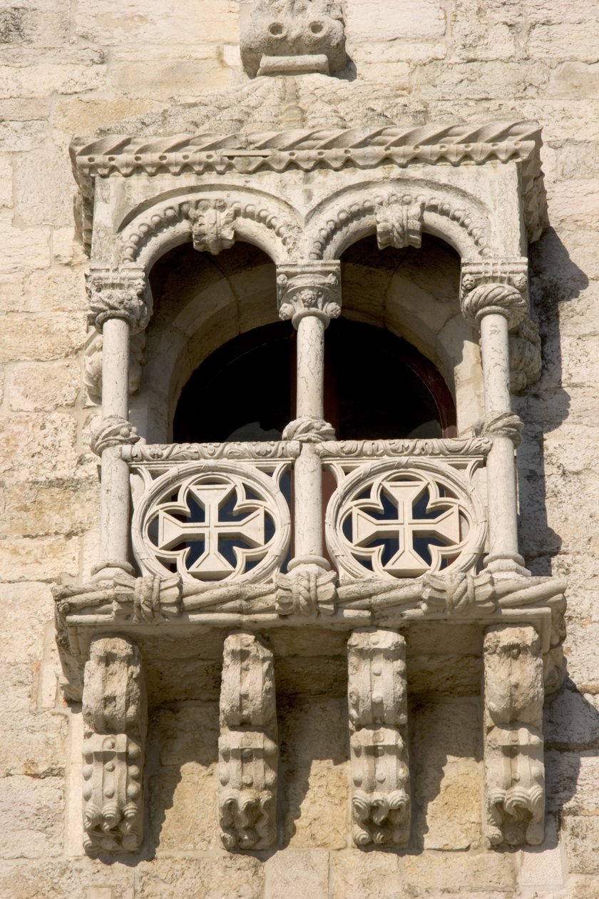 En balkong på Tower of Belem, bygget ca. 1514 (se også 237479, 237480 og 237483) av Francisco de Arruda