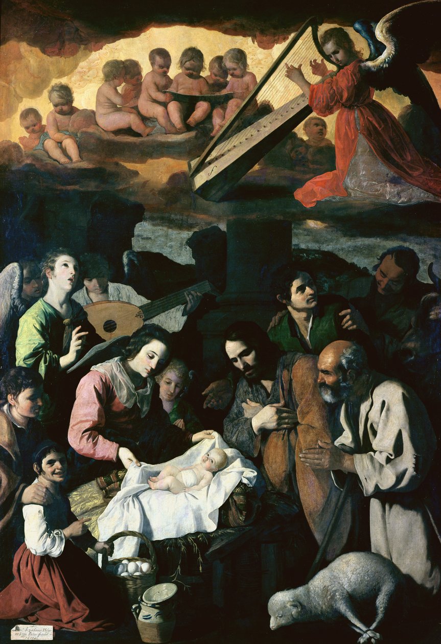 Tilbedelse av hyrdene, 1638 (se 54174 for detaljer) av Francisco de Zurbaran