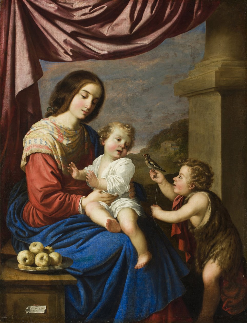 Madonna og barn med spedbarnet Saint John, 1658 av Francisco de Zurbaran