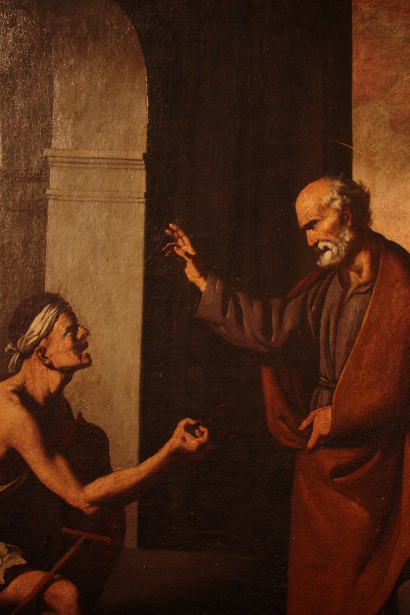 Saint Peter helbreder lamme av Francisco de Zurbaran