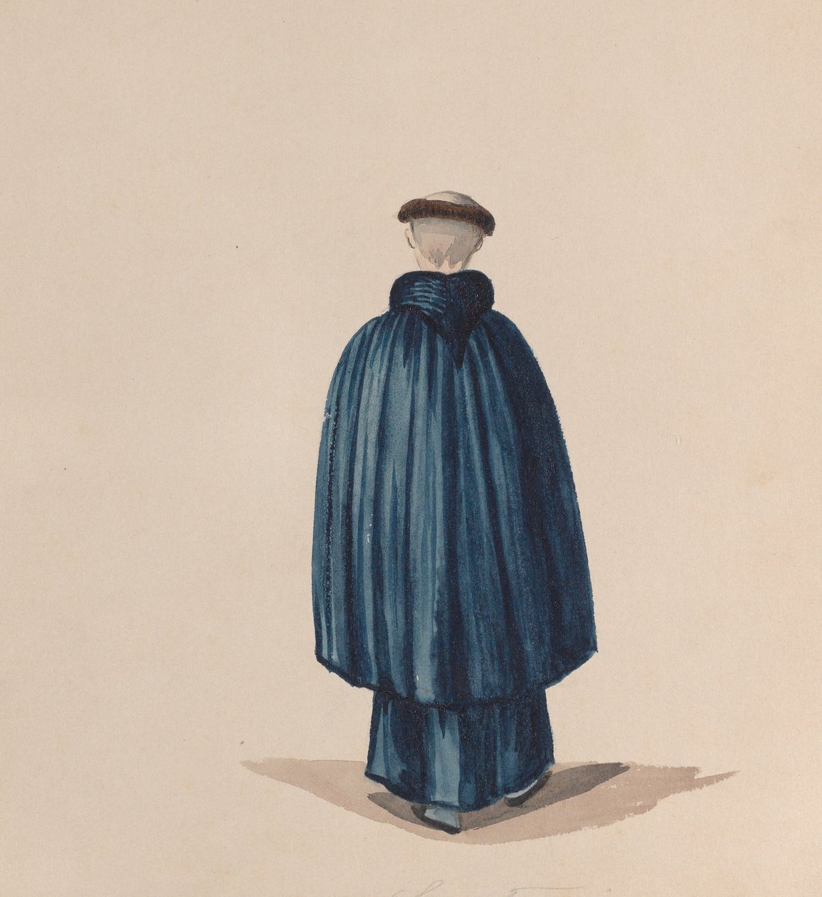 En munk fra Fransiskus orden sett bakfra, fra en gruppe tegninger..., ca. 1848. av Francisco