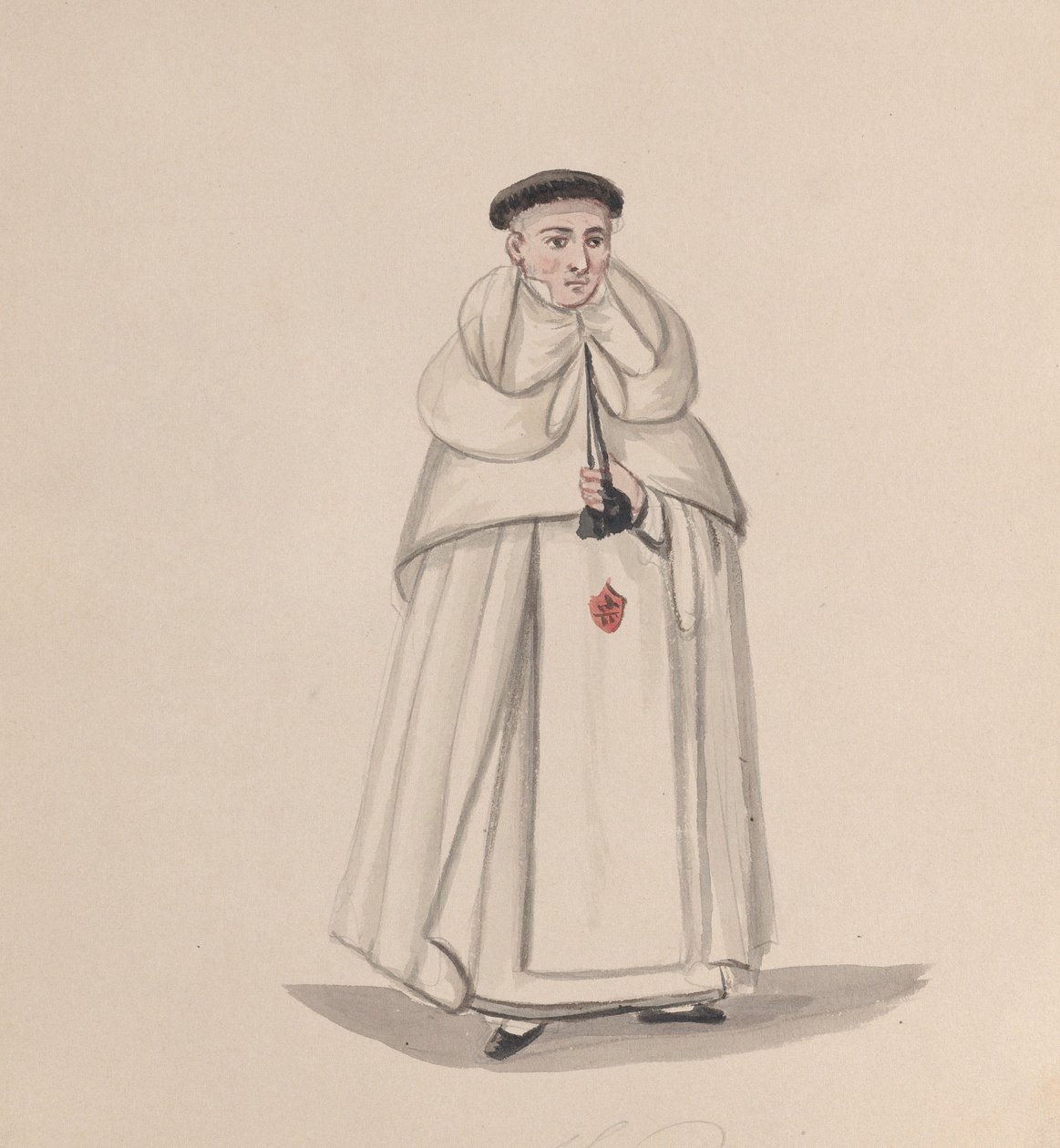 En prest fra Mercederian Order of Our Lady of Mercy, fra en gruppe tegninger..., 1848. av Francisco