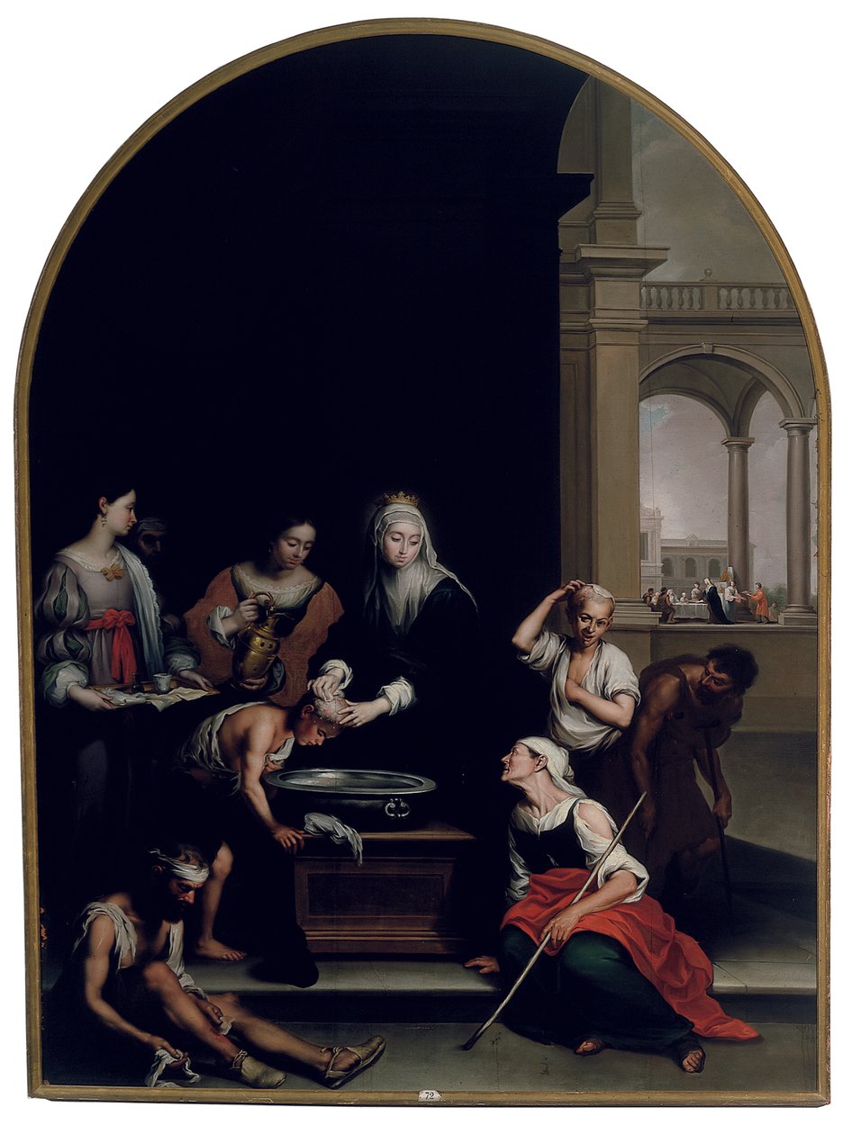 Veldedigheten til Saint Isabel av Ungarn, etter Murillo av Francisco Augustin y Grande