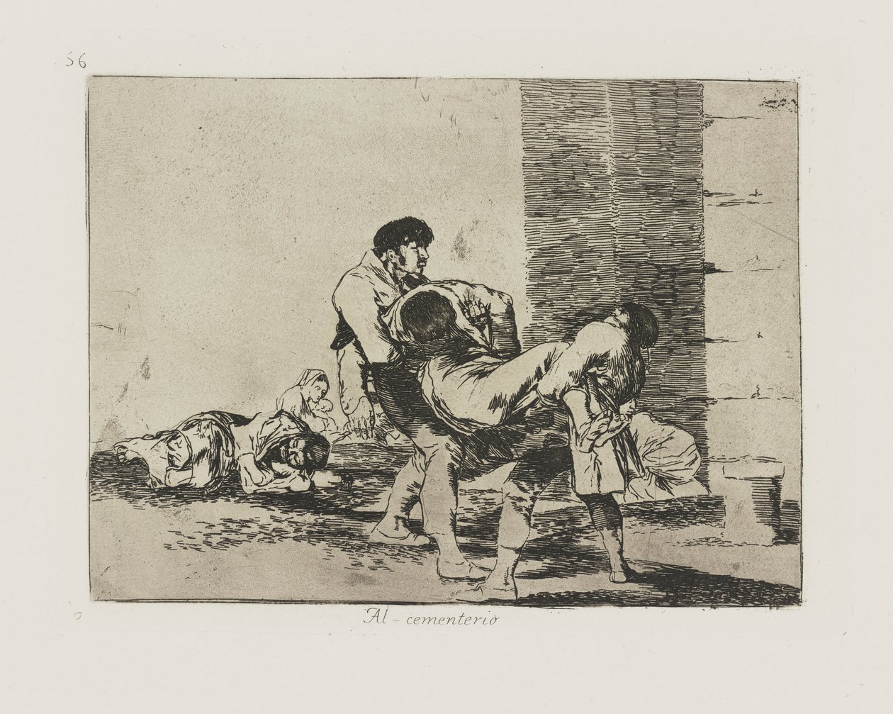 Til kirkegården. (Til kirkegården.), pl. 56 fra serien The Disasters of War av Francisco de Goya