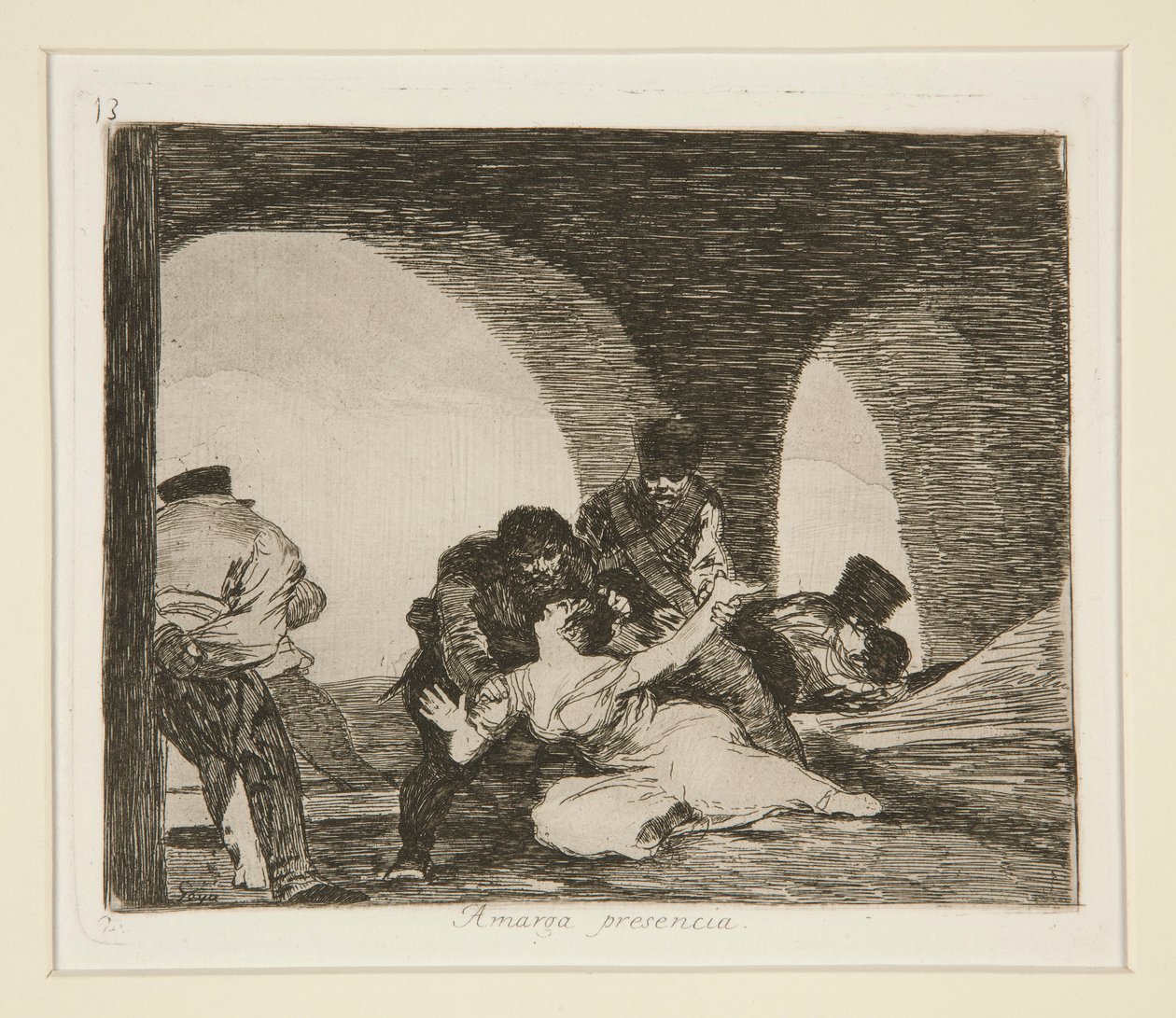 Bitter tilstedeværelse (Bitter To Be Present), pl. 13 fra The Disasters of War av Francisco de Goya