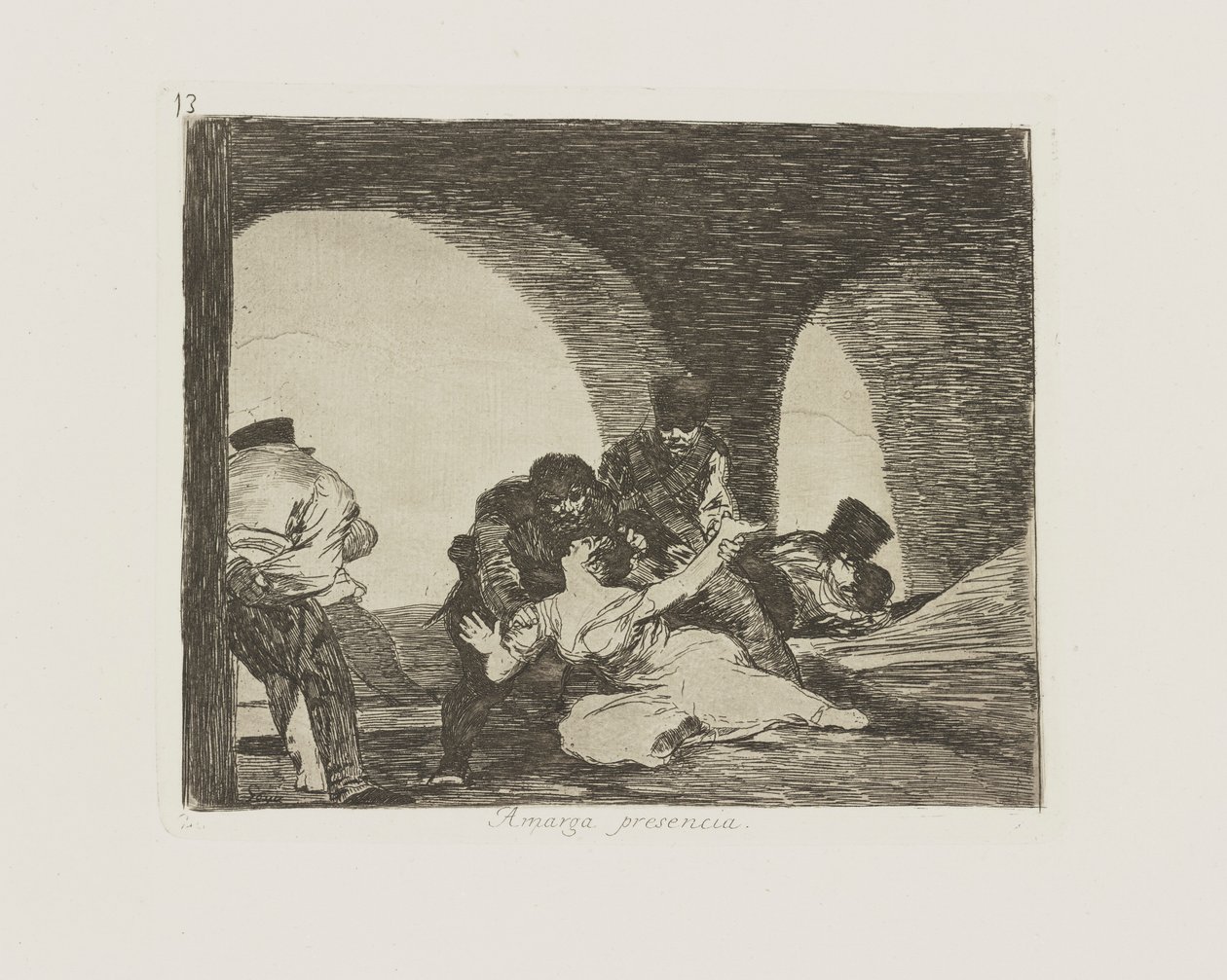 bittert nærvær. (Bittert å være tilstede.), pl. 13 fra serien The Disasters of War av Francisco de Goya