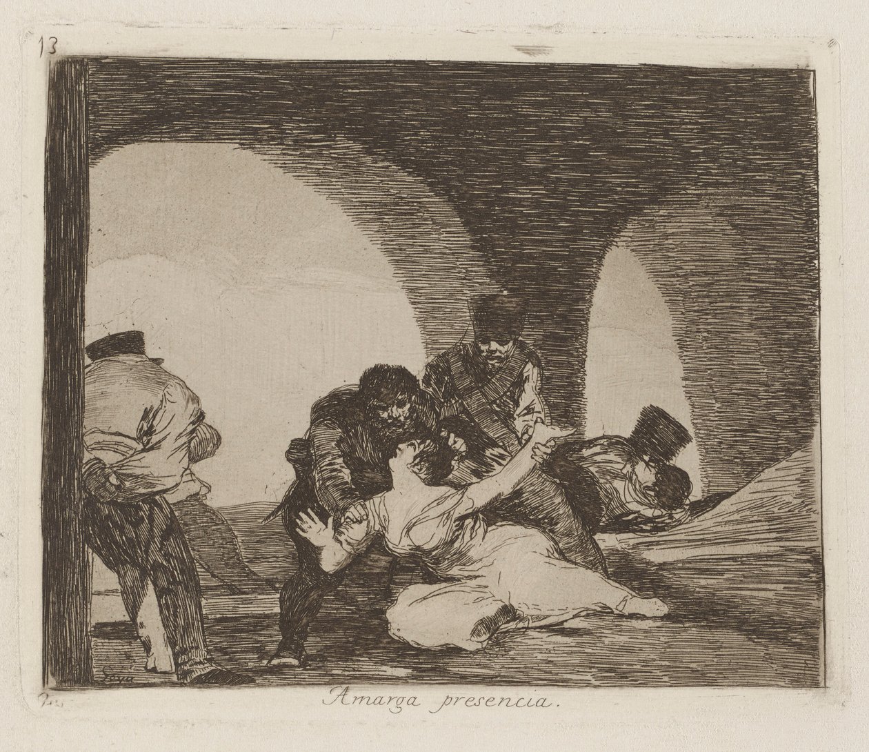 Bitter tilstedeværelse (Bitter to Be Present), pl. 13 fra serien The Disasters of War av Francisco de Goya