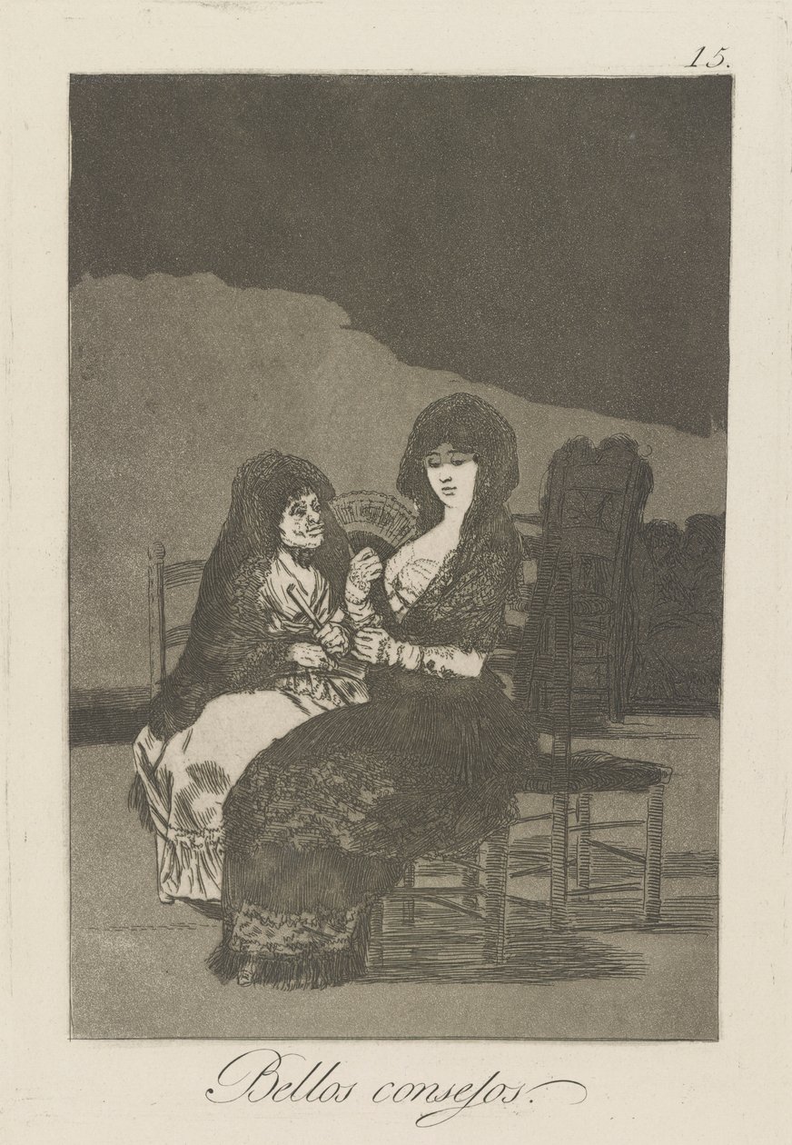 Fine tips. (Pretty Teachings.), pl. 15 fra serien The Caprices av Francisco de Goya