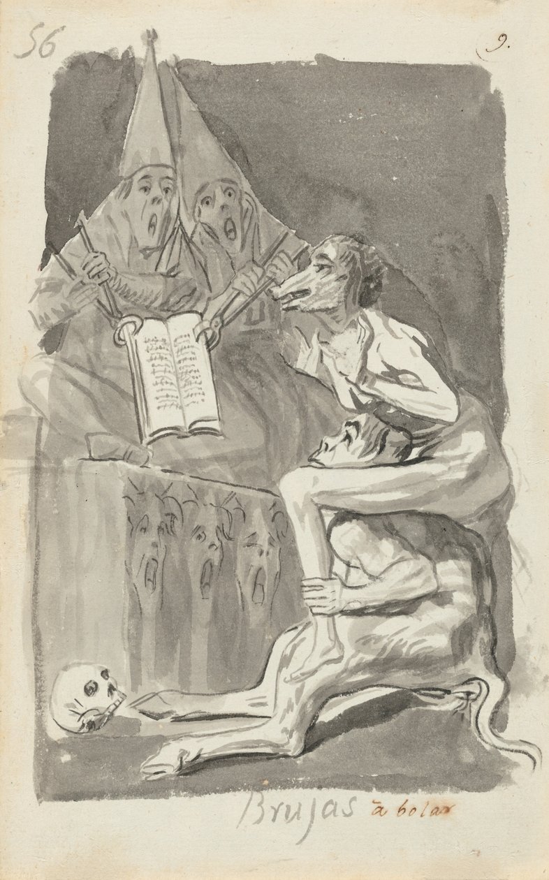 Brujas à volar (Hekser som forbereder seg på å fly) [vers] av Francisco de Goya