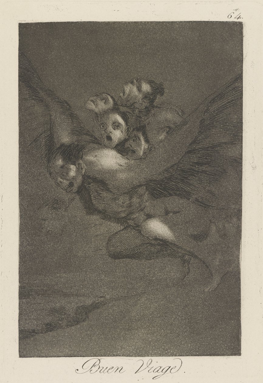 Ha en god tur. (Bon Voyage.), pl. 64 fra serien The whims av Francisco de Goya
