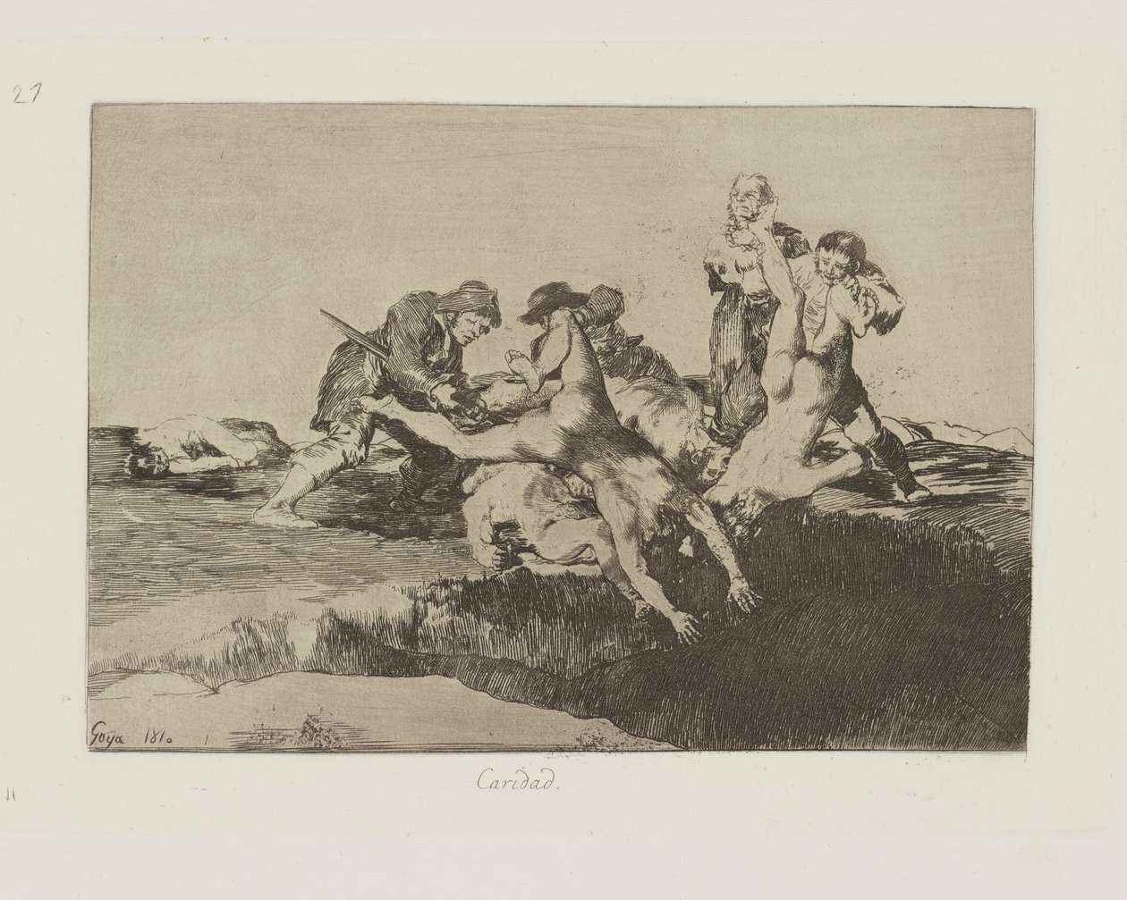Veldedighet. (veldedighet.), pl. 27 fra serien The Disasters of War av Francisco de Goya