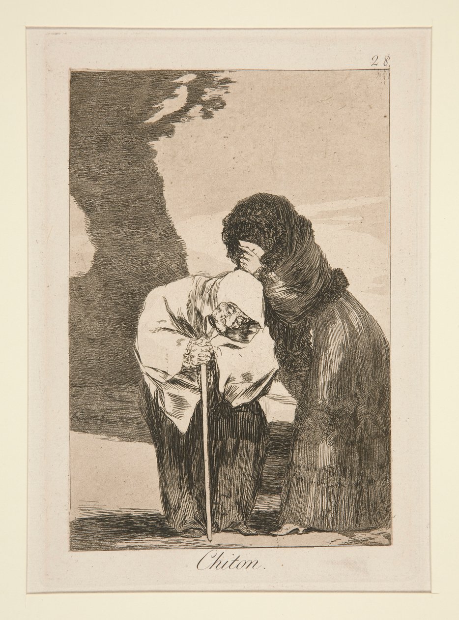 Chiton (Hush), pl. 28 fra serien Los caprichos av Francisco de Goya